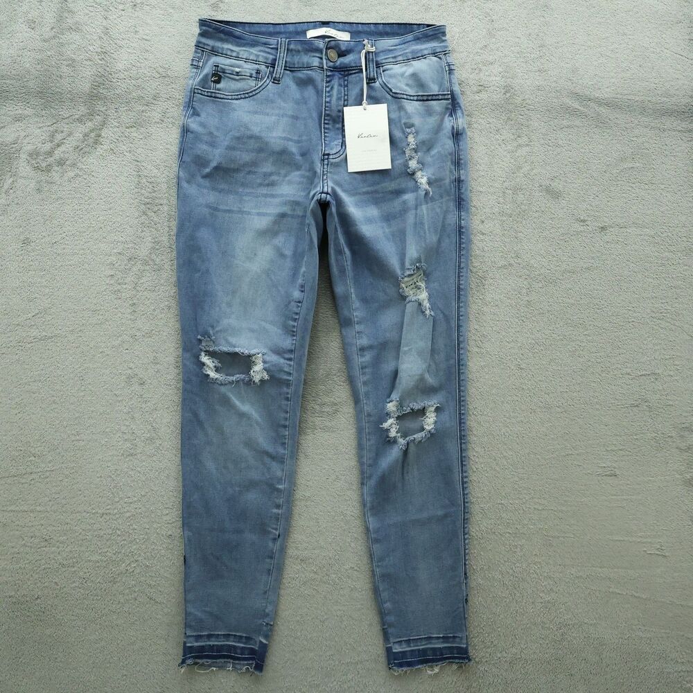 KanCan Jeans Junior's Size 9/28 Mid-Rise Skinny Denim 29" Inseam Destroyed NWT